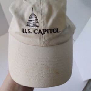 US Capitol souvenir baseball cap hat beige cotton
